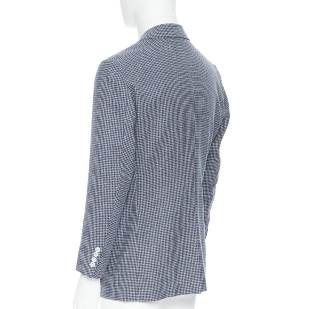 Tomorrowland blue white wool blend double button blazer jacket - Picture 6 of 9